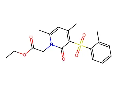 ethyl 2-[4,6-dimethyl-3-[(2-methylphenyl)sulfonyl]-2-oxo-1(2H)-pyridinyl]acetate structure