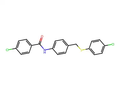 4-chloro-N-(4-{[(4-chlorophenyl)sulfanyl]methyl}phenyl)benzenecarboxamide structure