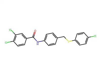 3,4-dichloro-N-[4-[(4-chlorophenyl)sulfanylmethyl]phenyl]benzamide structure