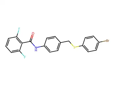 N-(4-{[(4-bromophenyl)sulfanyl]methyl}phenyl)-2,6-difluorobenzenecarboxamide structure