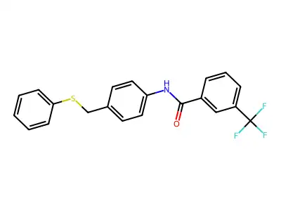 N-{4-[(phenylsulfanyl)methyl]phenyl}-3-(trifluoromethyl)benzenecarboxamide structure