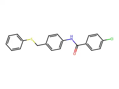 4-chloro-N-{4-[(phenylsulfanyl)methyl]phenyl}benzenecarboxamide structure
