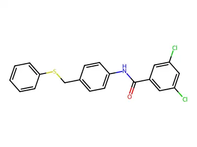 3,5-dichloro-N-{4-[(phenylsulfanyl)methyl]phenyl}benzenecarboxamide structure