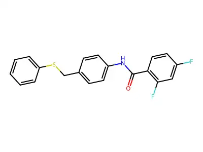 2,4-difluoro-N-{4-[(phenylsulfanyl)methyl]phenyl}benzenecarboxamide structure