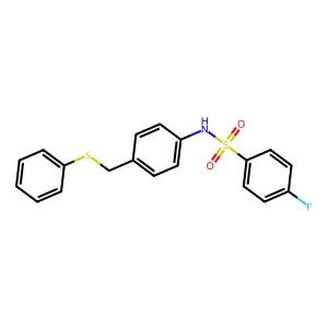 4-fluoro-N-{4-[(phenylsulfanyl)methyl]phenyl}benzenesulfonamide structure