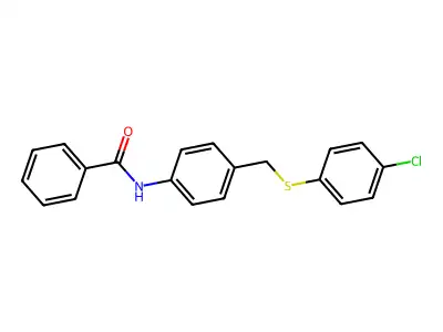 N-(4-{[(4-chlorophenyl)sulfanyl]methyl}phenyl)benzenecarboxamide structure