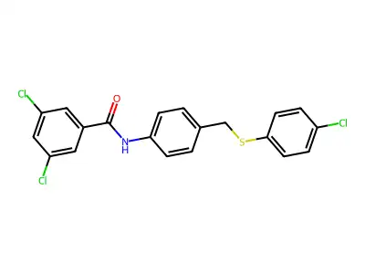 3,5-dichloro-N-[4-[(4-chlorophenyl)sulfanylmethyl]phenyl]benzamide structure