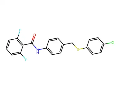 N-(4-{[(4-chlorophenyl)sulfanyl]methyl}phenyl)-2,6-difluorobenzenecarboxamide structure