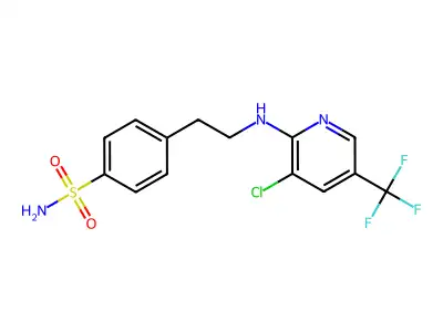4-(2-{[3-Chloro-5-(trifluoromethyl)-2-pyridinyl]amino}ethyl)benzenesulfonamide structure