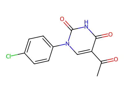 5-acetyl-1-(4-chlorophenyl)-2,4(1H,3H)-pyrimidinedione structure