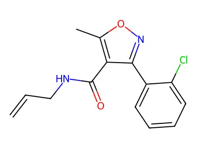 3-(2-chlorophenyl)-5-methyl-N-(prop-2-en-1-yl)-1,2-oxazole-4-carboxamide structure