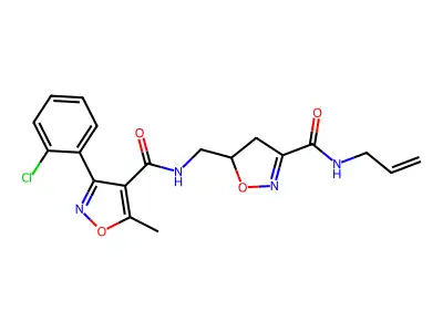 N-({3-[(allylamino)carbonyl]-4,5-dihydro-5-isoxazolyl}methyl)-3-(2-chlorophenyl)-5-methyl-4-isoxazolecarboxamide structure