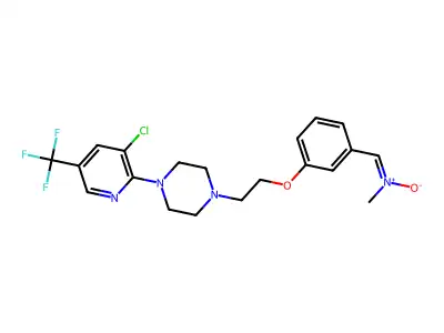 {[3-(2-{4-[3-chloro-5-(trifluoromethyl)-2-pyridinyl]piperazino}ethoxy)phenyl]methylene}(methyl)ammoniumolate structure