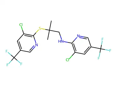 3-chloro-N-(2-{[3-chloro-5-(trifluoromethyl)pyridin-2-yl]sulfanyl}-2-methylpropyl)-5-(trifluoromethyl)pyridin-2-amine structure