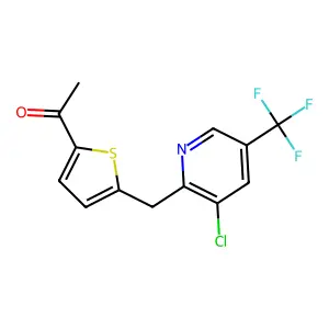 1-(5-{[3-Chloro-5-(trifluoromethyl)-2-pyridinyl]methyl}-2-thienyl)-1-ethanone structure