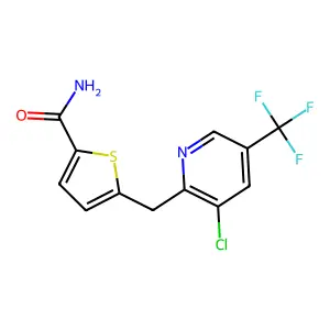 5-{[3-Chloro-5-(trifluoromethyl)-2-pyridinyl]methyl}-2-thiophenecarboxamide structure
