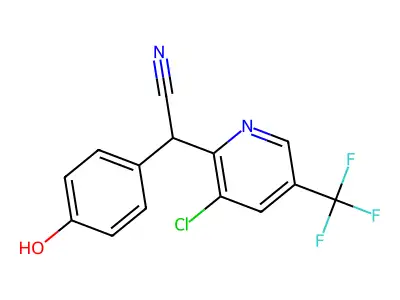 2-[3-Chloro-5-(trifluoromethyl)pyridin-2-yl]-2-(4-hydroxyphenyl)acetonitrile structure