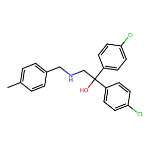 1,1-Bis(4-chlorophenyl)-2-[(4-methylbenzyl)amino]-1-ethanol structure