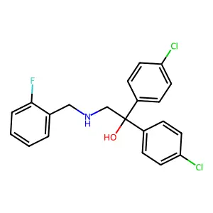 1,1-Bis(4-chlorophenyl)-2-[(2-fluorobenzyl)amino]-1-ethanol structure