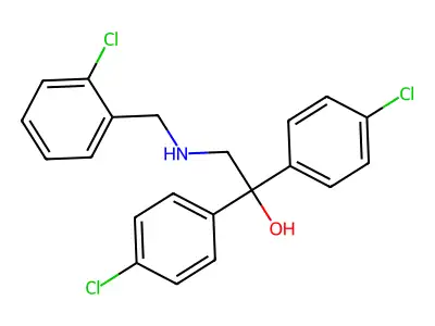 1,1-Bis(4-chlorophenyl)-2-[(2-chlorophenyl)methylamino]ethanol structure