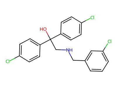 1,1-Bis(4-chlorophenyl)-2-[(3-chlorophenyl)methylamino]ethanol structure
