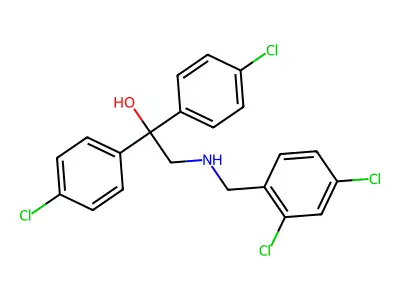 1,1-Bis(4-chlorophenyl)-2-[(2,4-dichlorophenyl)methylamino]ethanol structure