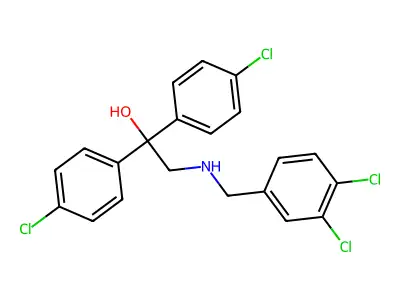 1,1-Bis(4-chlorophenyl)-2-[(3,4-dichlorophenyl)methylamino]ethanol structure