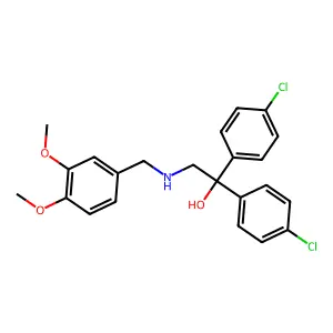 1,1-Bis(4-chlorophenyl)-2-[(3,4-dimethoxybenzyl)amino]-1-ethanol structure