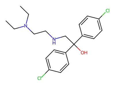 1,1-Bis(4-chlorophenyl)-2-{[2-(diethylamino)ethyl]amino}-1-ethanol structure
