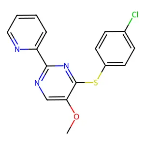 4-[(4-Chlorophenyl)sulfanyl]-2-(2-pyridinyl)-5-pyrimidinyl methyl ether structure