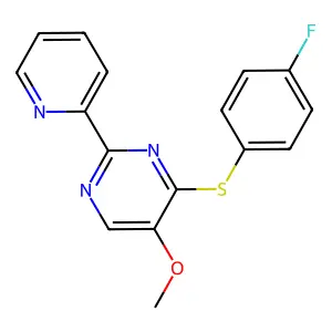 4-[(4-Fluorophenyl)sulfanyl]-2-(2-pyridinyl)-5-pyrimidinyl methyl ether structure