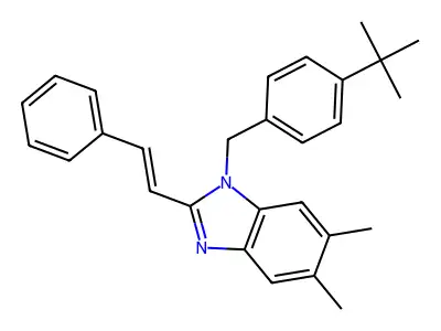 1-[(4-Tert-butylphenyl)methyl]-5,6-dimethyl-2-(2-phenylethenyl)benzimidazole structure