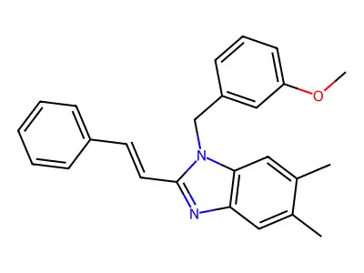 1-[(3-Methoxyphenyl)methyl]-5,6-dimethyl-2-(2-phenylethenyl)benzimidazole structure