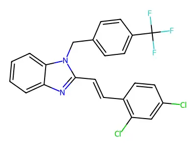 2-(2,4-dichlorostyryl)-1-[4-(trifluoromethyl)benzyl]-1H-1,3-benzimidazole structure