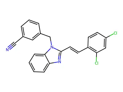 3-[[2-[2-(2,4-Dichlorophenyl)ethenyl]benzimidazol-1-yl]methyl]benzonitrile structure