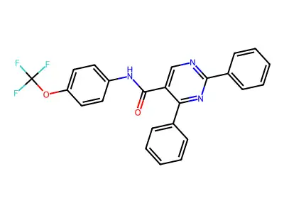 2,4-diphenyl-N-[4-(trifluoromethoxy)phenyl]pyrimidine-5-carboxamide structure