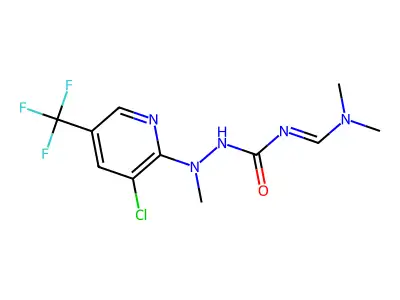 1-[[3-chloro-5-(trifluoromethyl)pyridin-2-yl]-methylamino]-3-(dimethylaminomethylidene)urea structure