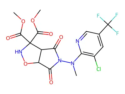 dimethyl 5-[[3-chloro-5-(trifluoromethyl)-2-pyridinyl](methyl)amino]-4,6-dioxotetrahydro-2H-pyrrolo[3,4-d]isoxazole-3,3(3aH)-dicarboxylate structure