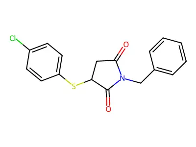 1-benzyl-3-[(4-chlorophenyl)sulfanyl]dihydro-1H-pyrrole-2,5-dione structure