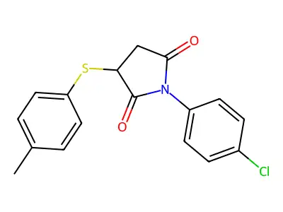 1-(4-chlorophenyl)-3-[(4-methylphenyl)sulfanyl]dihydro-1H-pyrrole-2,5-dione structure