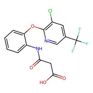 3-(2-{[3-Chloro-5-(trifluoromethyl)-2-pyridinyl]oxy}anilino)-3-oxopropanoic acid structure