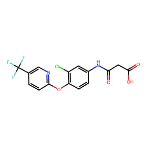 3-(3-Chloro-4-{[5-(trifluoromethyl)-2-pyridinyl]oxy}anilino)-3-oxopropanoic acid structure