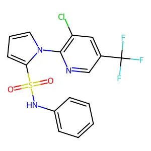 1-[3-chloro-5-(trifluoromethyl)-2-pyridinyl]-N-phenyl-1H-pyrrole-2-sulfonamide structure