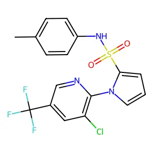 1-[3-chloro-5-(trifluoromethyl)-2-pyridinyl]-N-(4-methylphenyl)-1H-pyrrole-2-sulfonamide structure