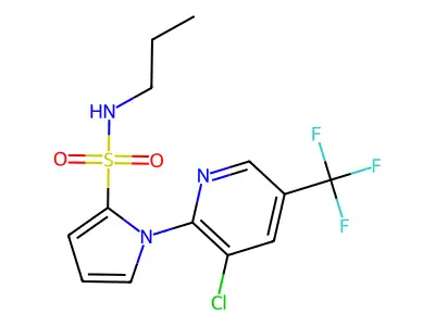 1-[3-chloro-5-(trifluoromethyl)-2-pyridinyl]-N-propyl-1H-pyrrole-2-sulfonamide structure