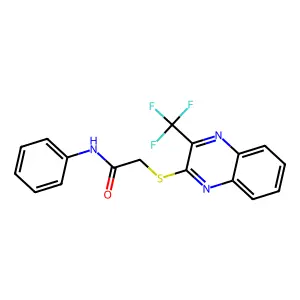 N-phenyl-2-{[3-(trifluoromethyl)-2-quinoxalinyl]sulfanyl}acetamide structure