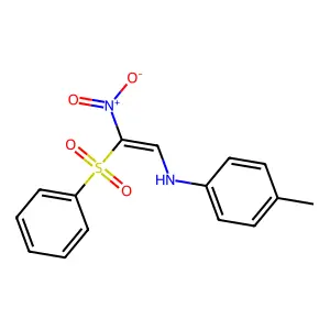 N-[(E)-2-(benzenesulfonyl)-2-nitroethenyl]-4-methylaniline structure