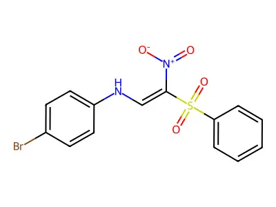 N-[2-(benzenesulfonyl)-2-nitroethenyl]-4-bromoaniline structure