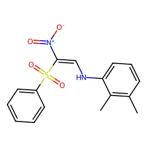 N-[(E)-2-(benzenesulfonyl)-2-nitroethenyl]-2,3-dimethylaniline structure