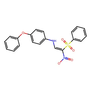 N-[(E)-2-(benzenesulfonyl)-2-nitroethenyl]-4-phenoxyaniline structure